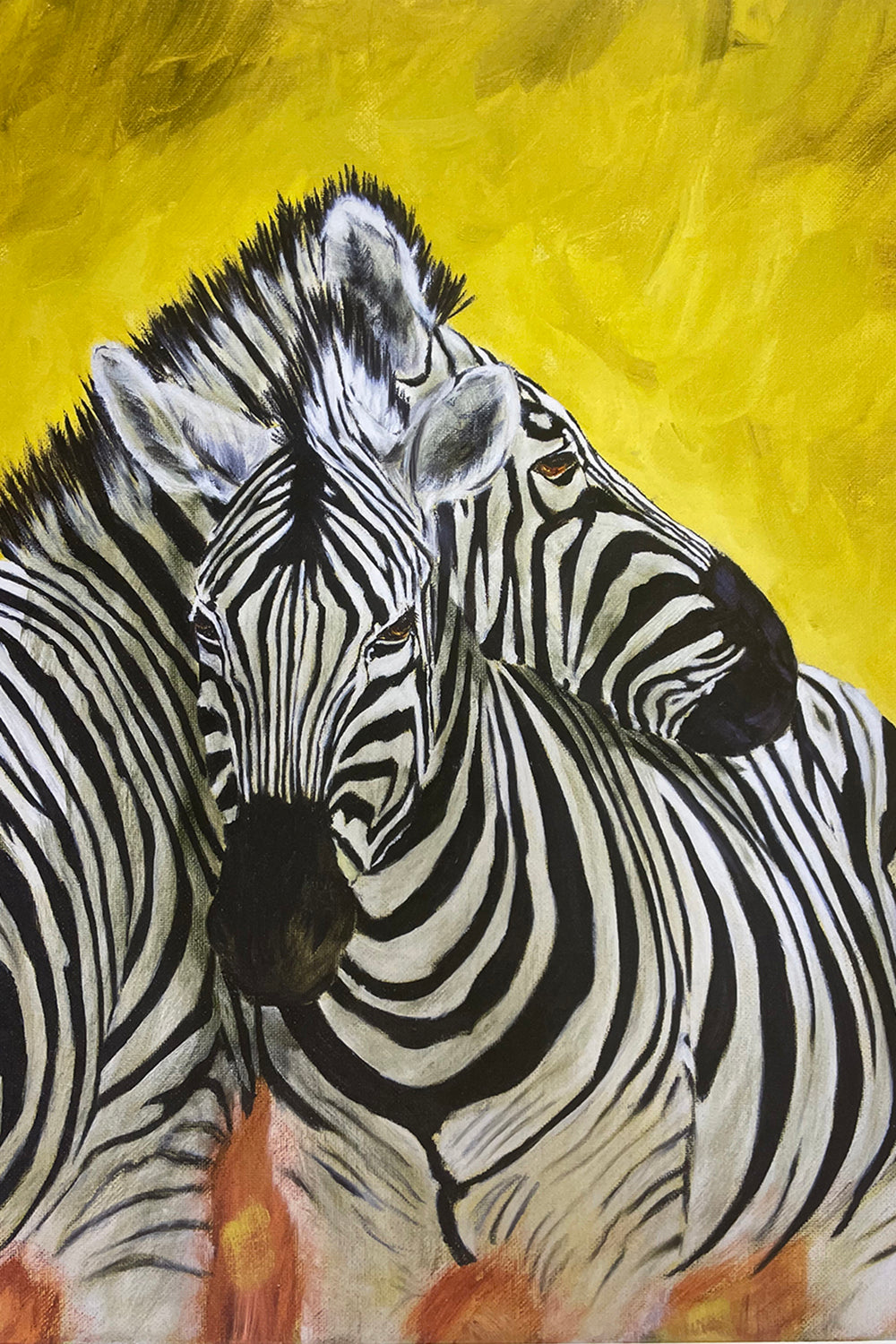 絵画【LOVE ZEBRA】 Zebra love, in pastel colors and pop art style by The Art Kroep on